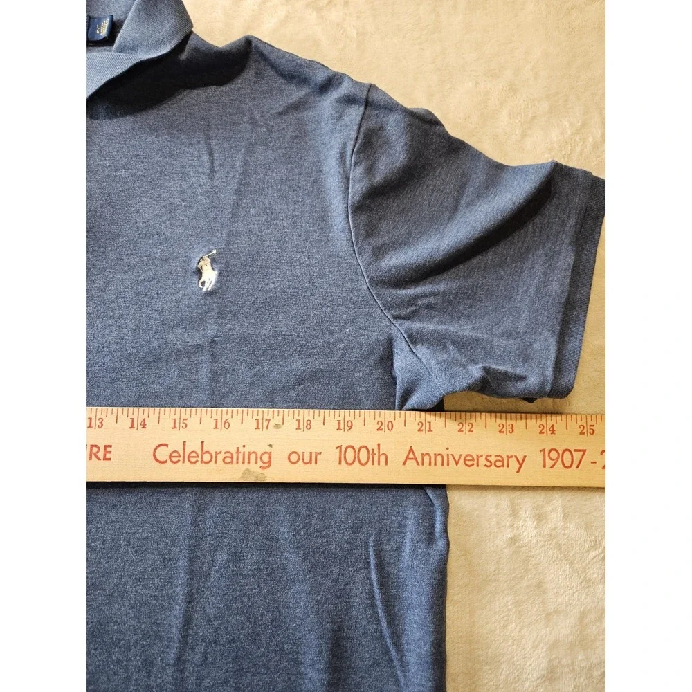 Polo Ralph Lauren Mens L Pima Cotton Soft Touch Polo Blue Classic Fit Logo Shirt